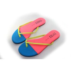 Tkees Neon Sandals Flip Flops Shoes Slip On Leather Women's Shoes Sz 10